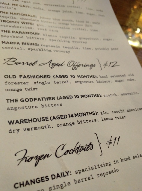 THEY HAVE MY GODFATHER DRINK ON THE MENU! ON THE FREAKIN' MENU! 